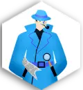 Blue dressed detective icon